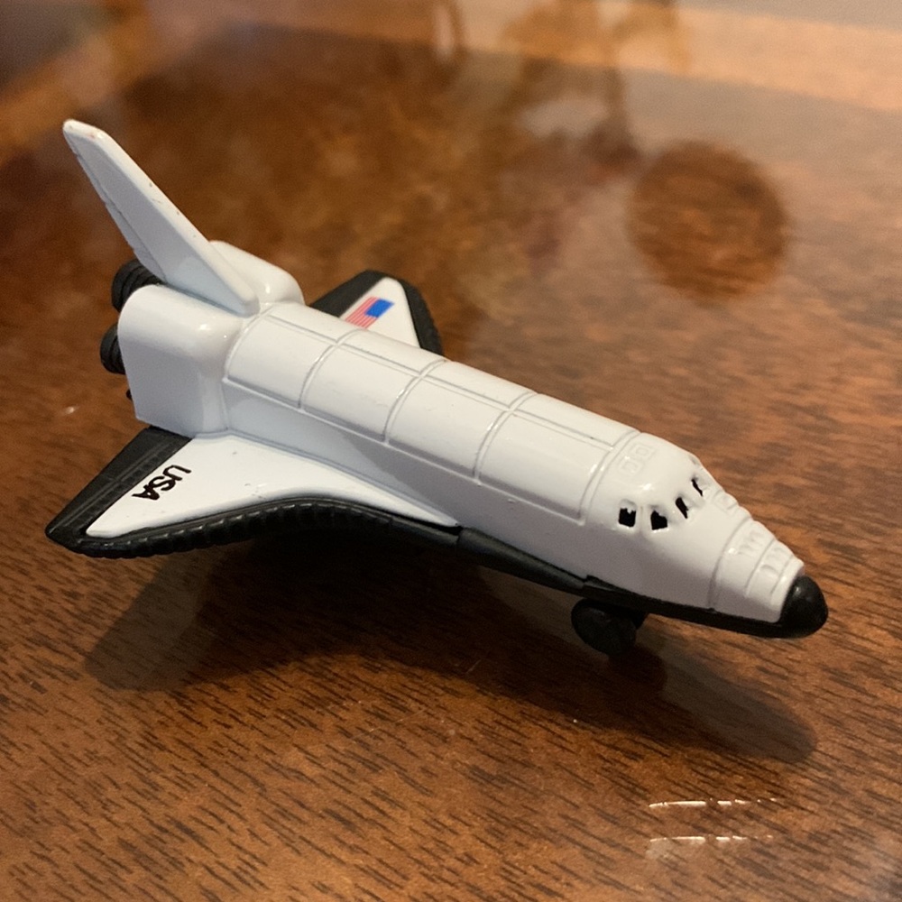USA Space Shuttle Pencil Sharpener American Flag Decal Diecast Metal Ship 🚀
